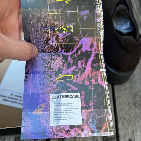 Doc Martens Burnt Oak Suede Leather Super Buck 4 Blind Eyelet Shoe Vintage Sz 12 - Picture 15 of 16